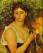 Girl Braiding Her Hair, Pierre-Auguste Renoir